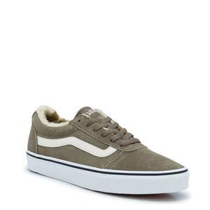 Vans Ward Low Suede Sneakers with Animal Print Sherpa Lining Size 9